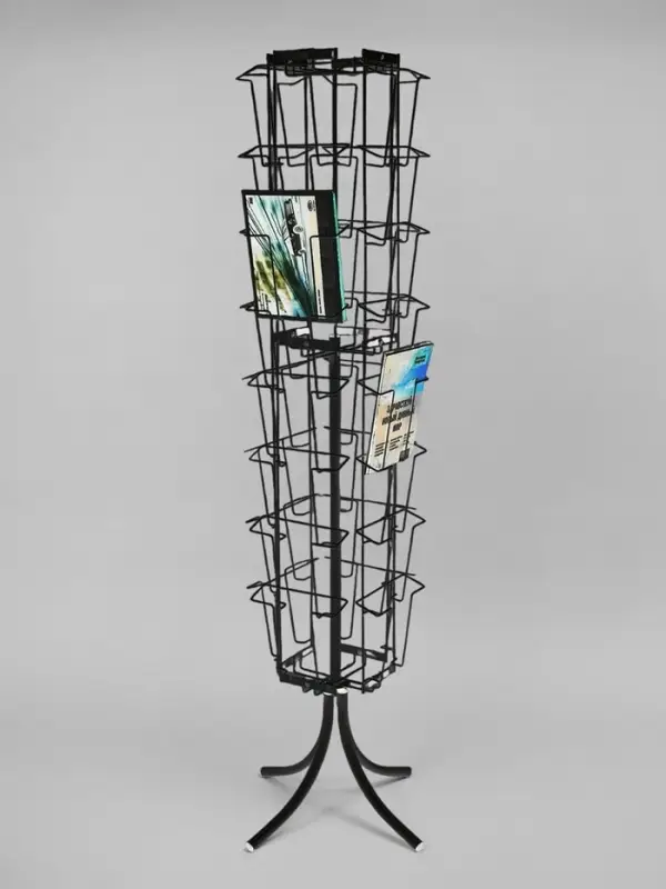 Стойка вращающаяся для прайсов, напольная, 32 кармана А4, 50×50×180, чёрная Стойка вращающаяся для прайсов, напольная, 32 кармана А4, 50×50×180, чёрная