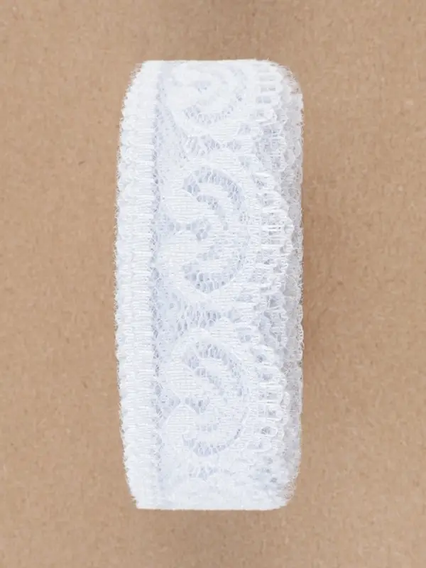 Кружево капроновое, 23 мм, 10&plusmn;1 м, белое