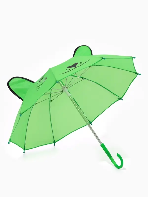 Зонт детский механический &laquo;Животные&raquo;, r &mdash; 24 см, с ушками, цвет МИКС