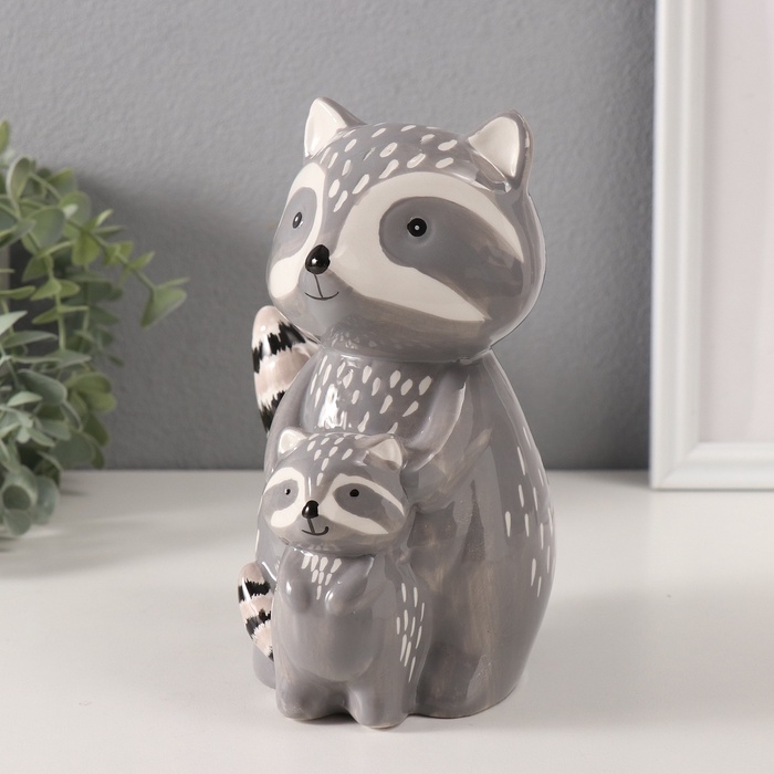 Копилка керамика Копилка керамика "Енот с малышом" 12,3х12,5х17,7 см