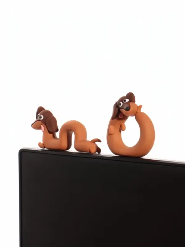 Мини - фигурка на монитор &laquo;Таксы-гусенички&raquo;, набор 2 шт., 2.5&times;7&times;2.5 см