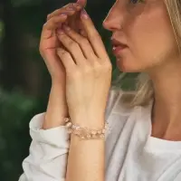 Браслет &laquo;Сияние невесомость&raquo;, 5 нитей, бусины №6, радужно-белый в золоте, L=17 см+удлинитель