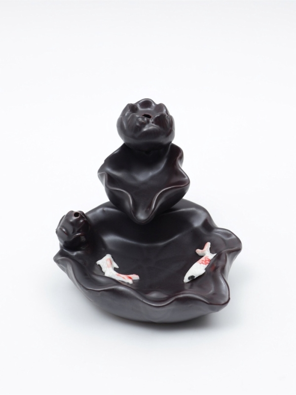 Подставка для благовоний TAKE IT EASY «Горное озеро с рыбками», набор благовоний конусы, стелющийся дым, 4.5×3.8×6см