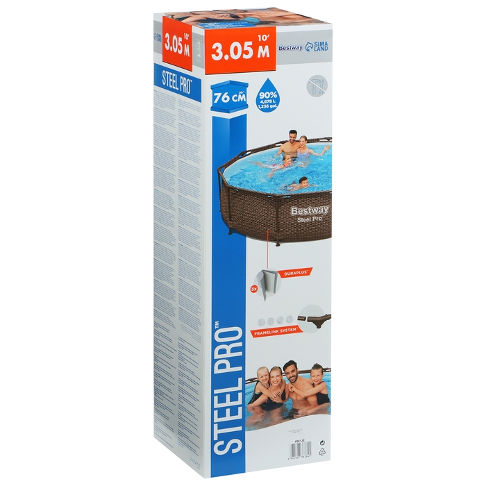 Бассейн каркасный Bestway Steel Pro, 305×76 см, 561JE Бассейн каркасный Bestway Steel Pro, 305×76 см, 561JE