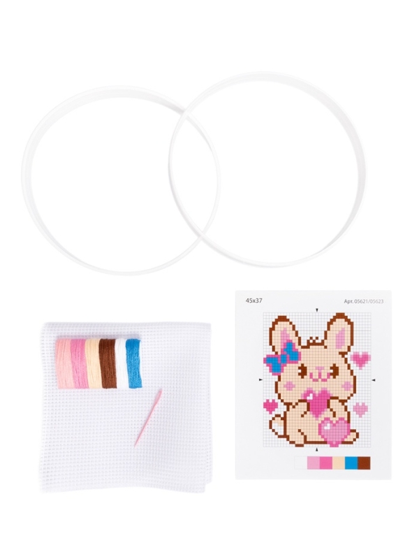 Набор для творчества. Вышивка Набор для творчества. Вышивка "Зайчишка с сердечком" (с пяльцами) 05621