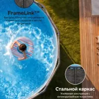 Бассейн каркасный Steel Pro, 366&times;100 см, круглый, цвет графит, 561PG Bestway