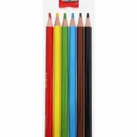 Карандаши 6цв, Hatber,, шестигр, толстые, с точил, коробка 82679