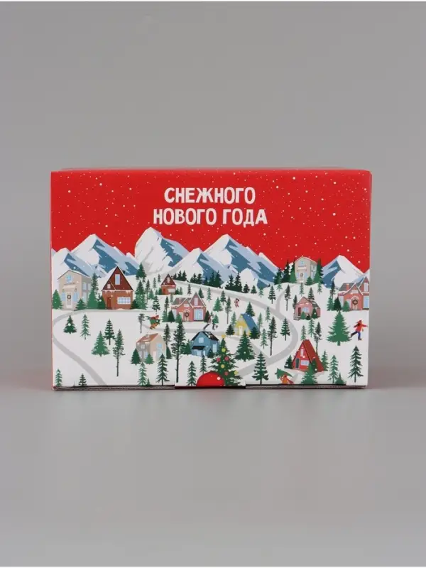 Коробка подарочная складная &laquo;Новогодний городок&raquo;, 22&times;15&times;10 см