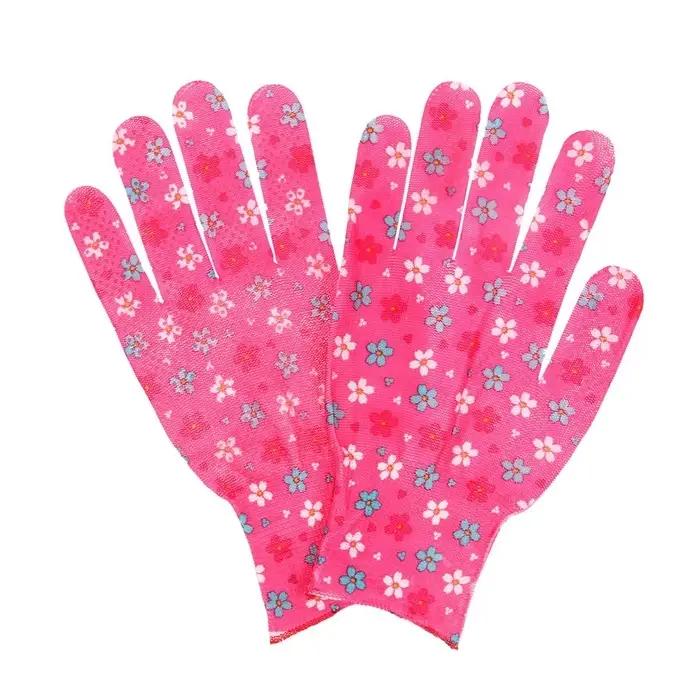 Перчатки нейлоновые, с ПВХ обливом, размер 8, МИКС, &laquo;Цветы&raquo;, Greengo
