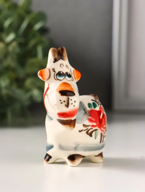Фигурка фарфор &laquo;Маруся козочка&raquo;, 8.5 см, гжель цветная, МИКС