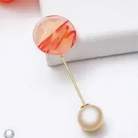 Основа &laquo;Брошь-игла&raquo; с шариком d=1.2 см (набор 5 шт.), L=5 см, площадка 1.5 см, цвет золото