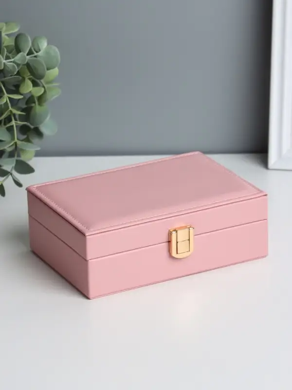 Шкатулка для украшений &laquo;Матовая гладь. Прямоугольная&raquo;, кожзам, розовая, 16&times;11.5&times;5.5 см