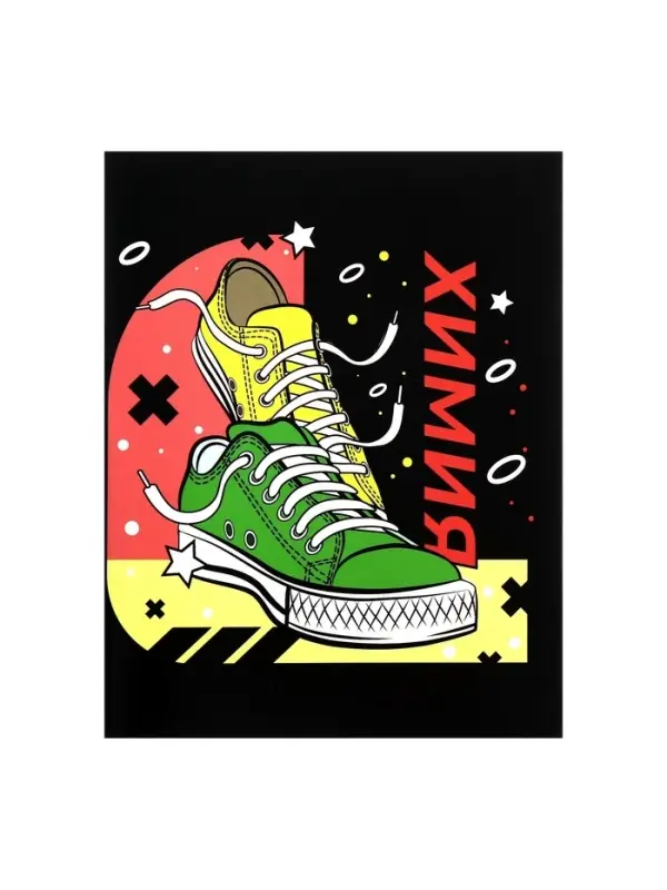 Тетрадь предметная 48 листов в клетку Calligrata, &laquo;Кеды. Химия&raquo;, картонная обложка