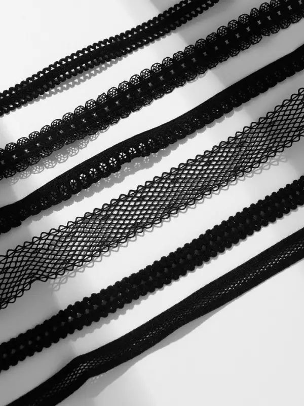 Чокер &laquo;Ассорти&raquo;, ажур, набор 6 шт. чёрный, 30.5 см