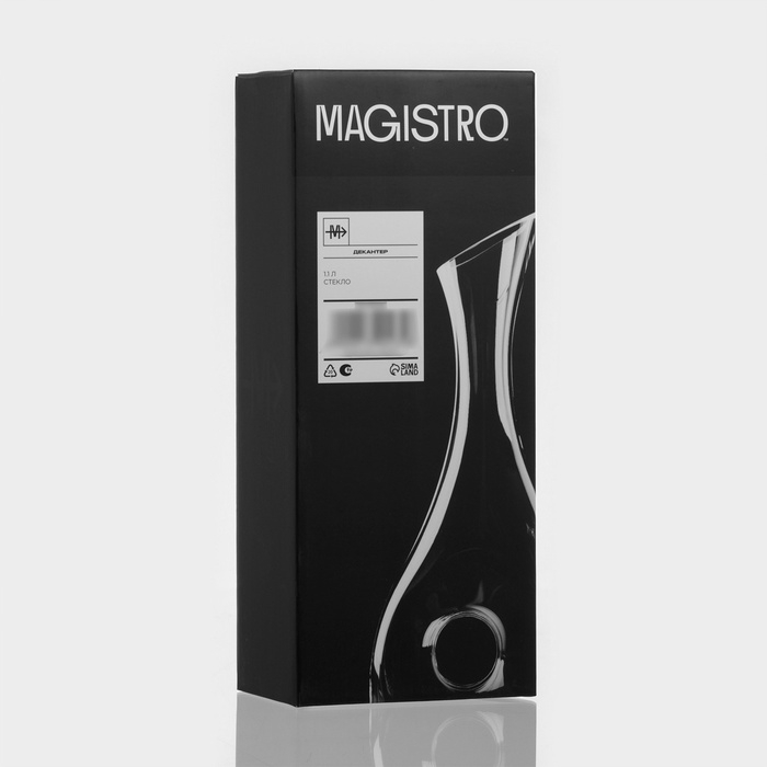 Декантер для вина Magistro «Рислинг», 1,1 л, 15,5×10×36 см, стекло, прозрачный Декантер для вина Magistro «Рислинг», 1,1 л, 15,5×10×36 см, стекло, прозрачный
