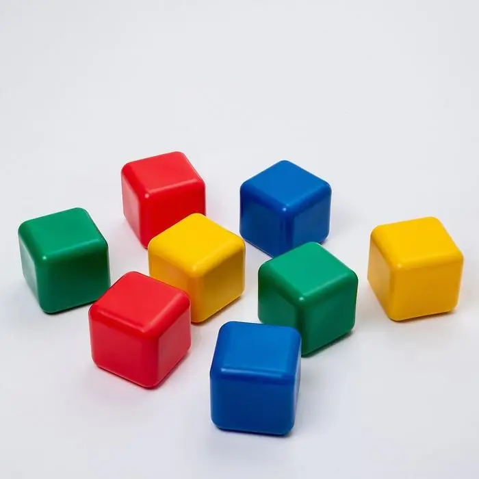 Кубики детские, пластиковые, цветные, 8 штук, 12&times;12 см