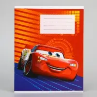 Тетрадь в линейку 12 листов, 5 видов МИКС, обложка мелованный картон, &laquo;Тачки&raquo;