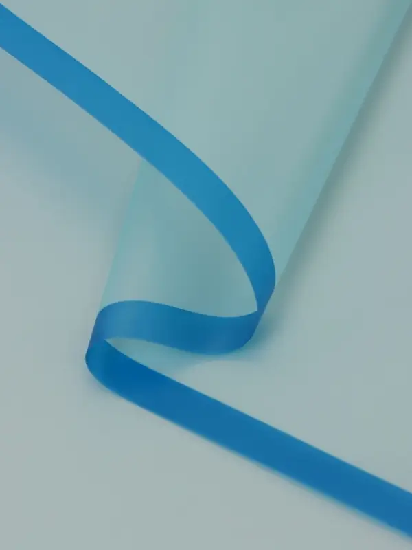 Пленка для цветов, "Полупрозрачная кайма", синяя, 57х57 см