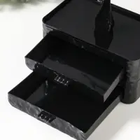 Шкатулка универсальная  "Цветущее дерево", 2 яруса,  17,2х10,5х24 см,  цвет чёрный