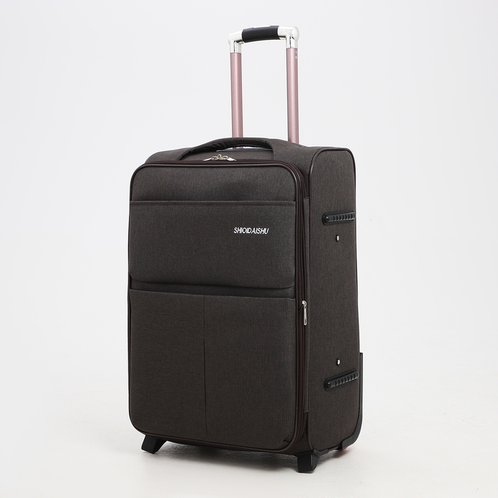 Чемодан средний 52 л (M), отдел на молнии, кодовый замок, с расширением, цвет коричневый Чемодан средний 52 л (M), отдел на молнии, кодовый замок, с расширением, цвет коричневый