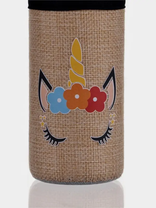 Бутылка для воды стеклянная в чехле &laquo;Единорожек&raquo;, 300 мл, h=16.5 см