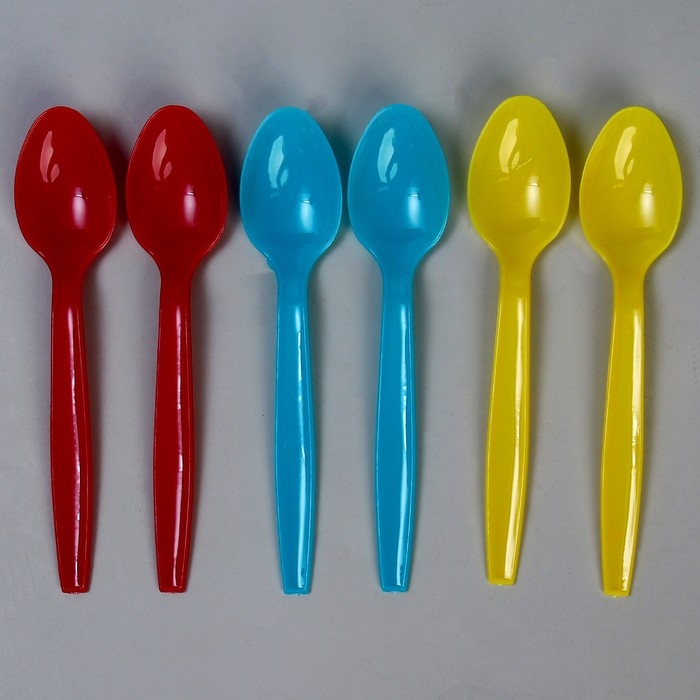 Ложки пластиковые, 6 шт., цвета МИКС Ложки пластиковые, 6 шт., цвета МИКС