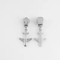 Бегунок для молнии &laquo;Трактор&raquo;, №5, &laquo;Самолёт&raquo;, 10 шт., цвет никель