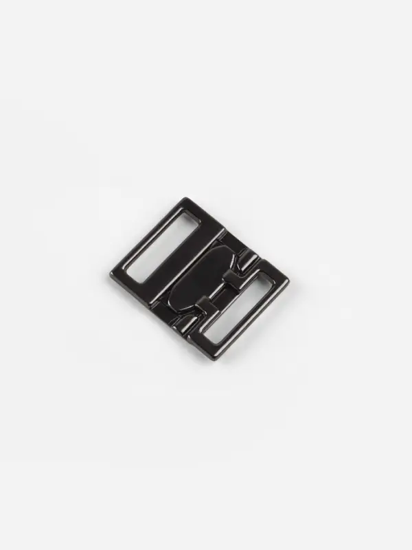 Застёжка для купальника, металлическая, 15 мм, 5 шт., цвет чёрный никель