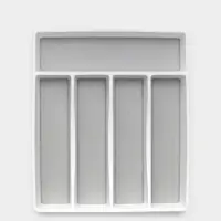 Лоток для столовых приборов Griten, с силиконовой вставкой, 5 отделений, 33.5&times;29.3&times;4.5 см, пластик, белый