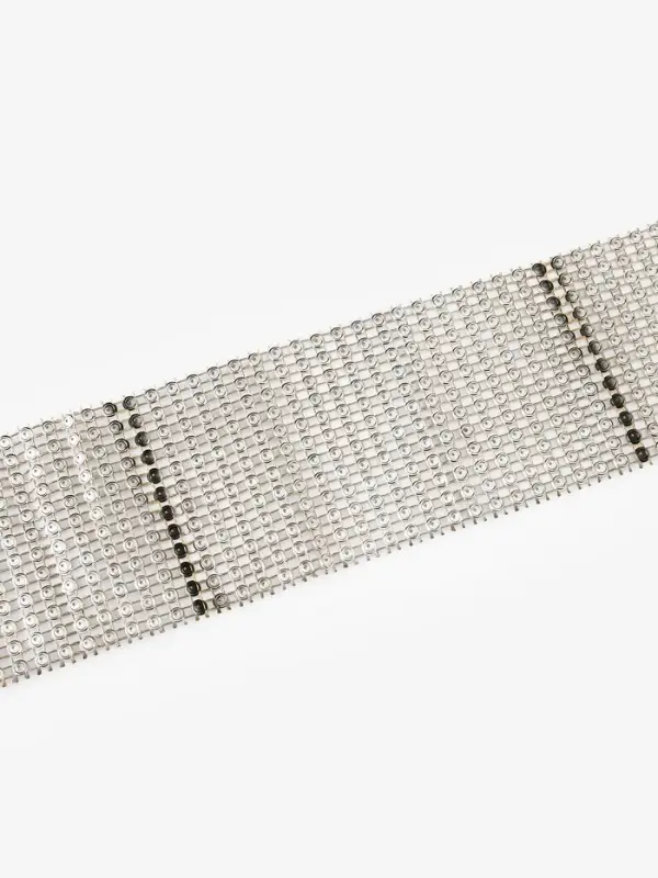 Лента с имитацией страз, 6 см, 9&plusmn;1 м, цвет золотой