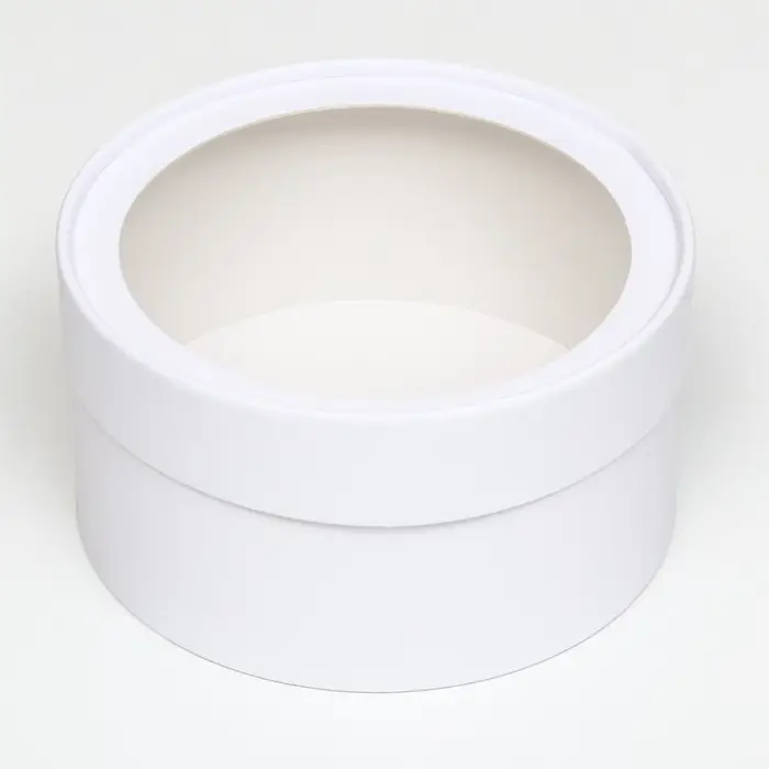 Подарочная коробка тубус &laquo;Алмаз&raquo; белый, завальцованная с окном, 16&times;11 см