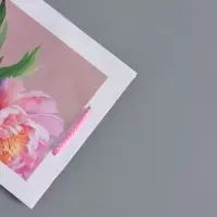 Пакет подарочный ламинированный &laquo;Букет пионов&raquo;, розовый, 18&times;22.3&times;10 см