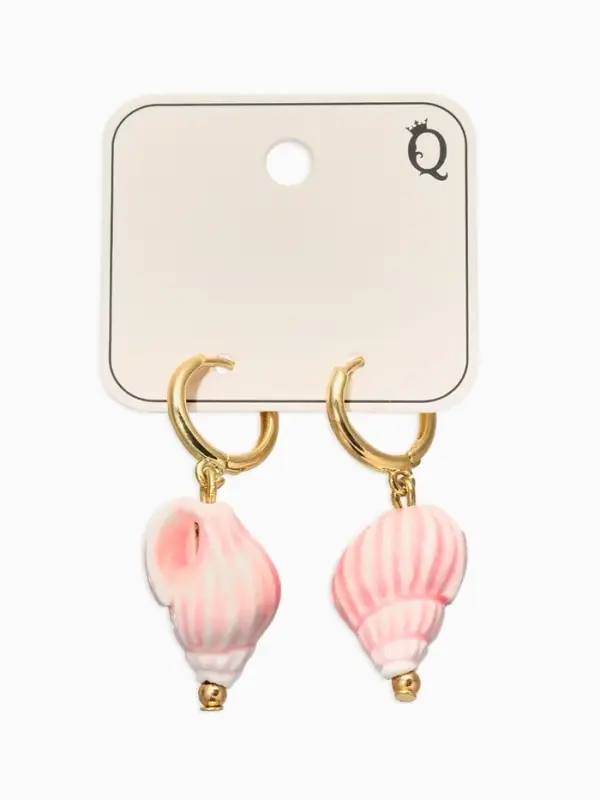 Серьги &laquo;Морской мир&raquo;, ракушечка маленькая, пыльно-розовые в золоте