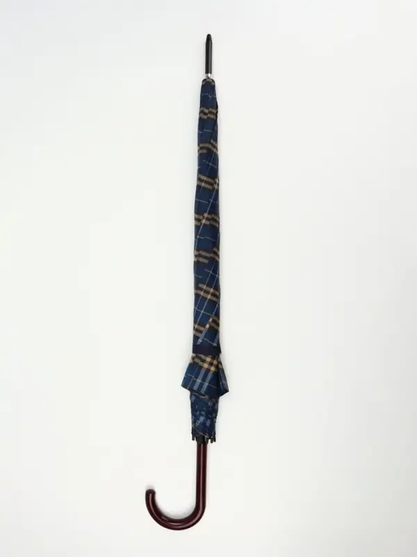 Зонт - трость полуавтоматический &laquo;Клетка&raquo;, 8 спиц, R=58/68 см, d=116 см, синий