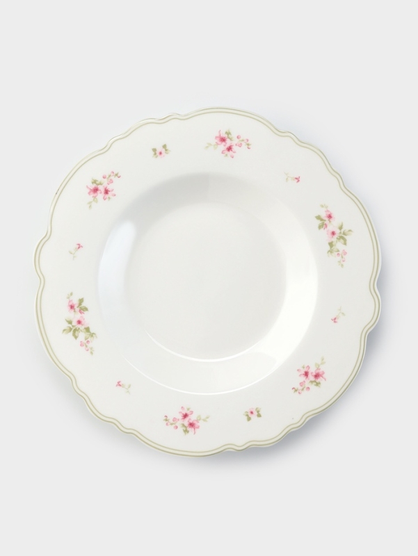 Тарелка глубокая WY Spring flowers, d=21.5 см, фарфор, белая Тарелка глубокая WY Spring flowers, d=21.5 см, фарфор, белая