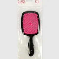 Расчёска массажная, широкая, вентилируемая, 8.5&times;20.5(&plusmn;1) см, чёрная/розовая