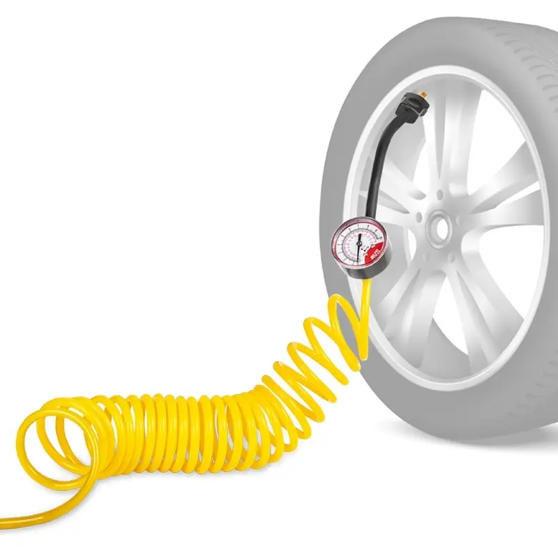 Универсальный шланг-удлинитель с манометром для автомобильных компрессоров HS-01