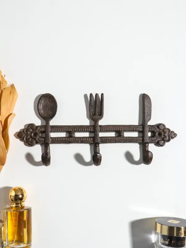 Крючки настенные &laquo;Столовые приборы&raquo;, ключница декоративная, чугун, 28.5&times;12.5&times;3.8 см