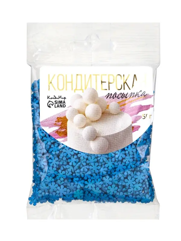 Снежинки перламутровые, синие, 50 г Снежинки перламутровые, синие, 50 г