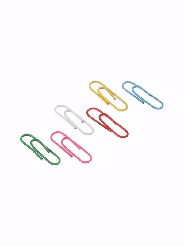 Скрепки 28 мм цветные в картонной коробке 100 штук