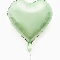Воздушные шары фольгированные 17" "Сердце" цвет зеленый сатин, набор 5 штук