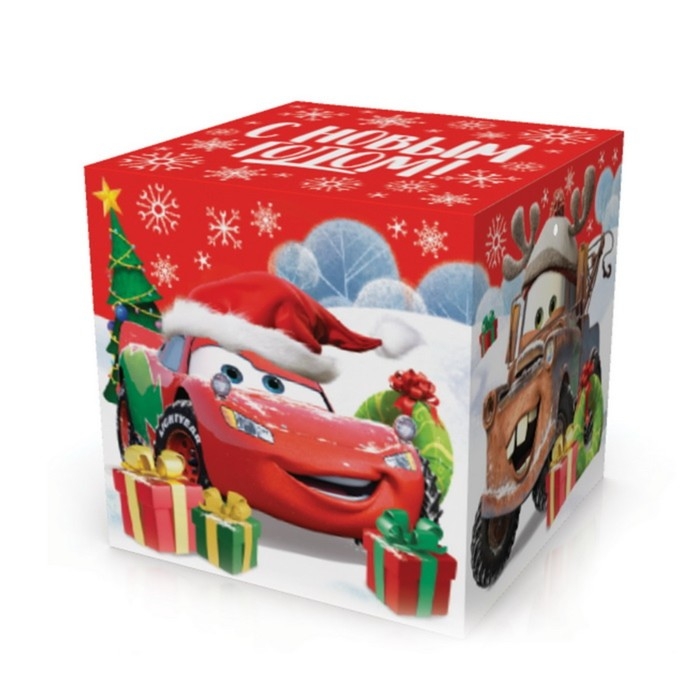 Новый год. Коробка подарочная складная Новый год. Коробка подарочная складная "С Новым годом!", 20х20х20 см, Тачки