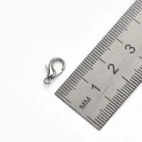 Замок карабин, 10 шт. 12&times;7 мм, цвет серебро