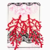 Серьги &laquo;Кораллы&raquo;, красные в золоте
