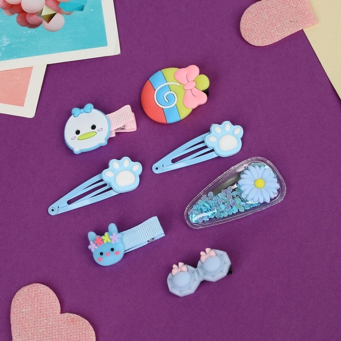 Набор для волос  Набор для волос "Маленькие радости" (14 шт) зайка, голубой