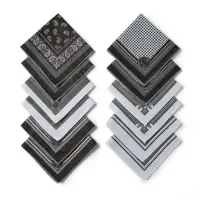 Платки носовые мужские &laquo;Этель&raquo;, 30&times;30 см, набор 12 шт., хлопок 100%, рисунок МИКС, чёрные