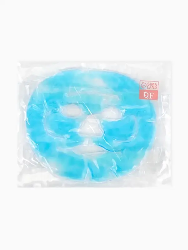 Маска для лица гидрогелевая, охлаждающая/согревающая, 22.5&times;19.5 см, синяя