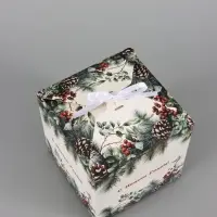 Коробка складная, подарочная новогодняя &laquo;Еловая веточка&raquo; 14&times;14&times;14 см