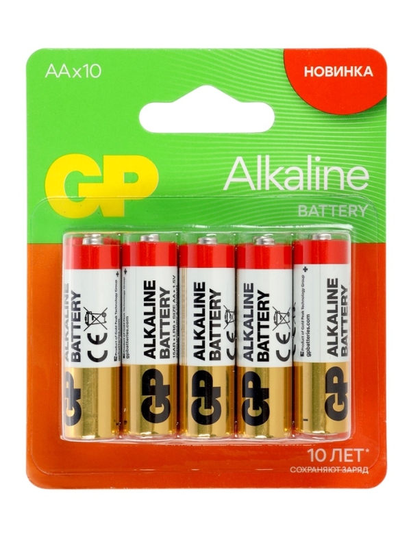 Батарейка алкалиновая GP Super, AA, LR6-10S, 1.5В, спайка, 10 шт.