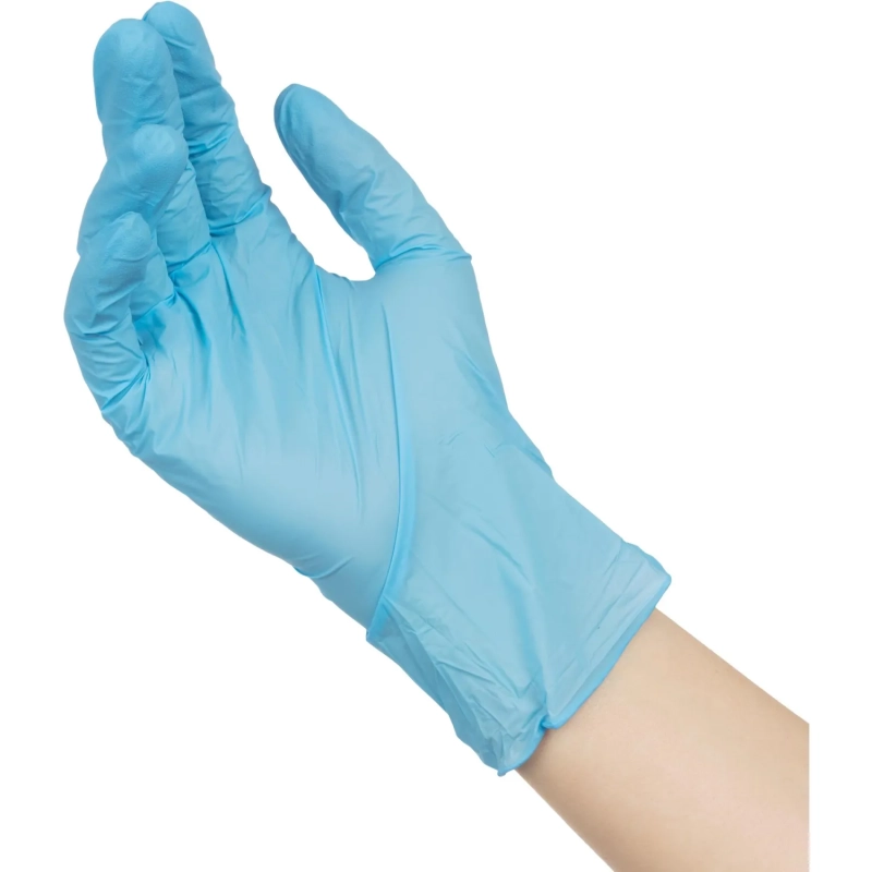 Перчатки нитрил., NITRILE OPTIMA, голубые, 3гр (L), 50 пар/уп